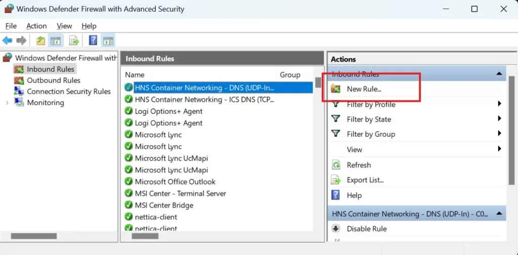 Windows Defender Advanced Firewall Protection